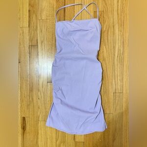 Elegant Lavender Spaghetti Strap Dress